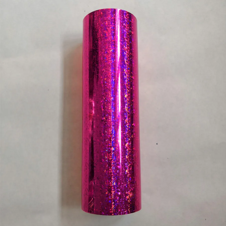 

Hot stamping foil pink color small floral pattern holographic foil hot press on paper or plastic 21cm x120m heat stamping film