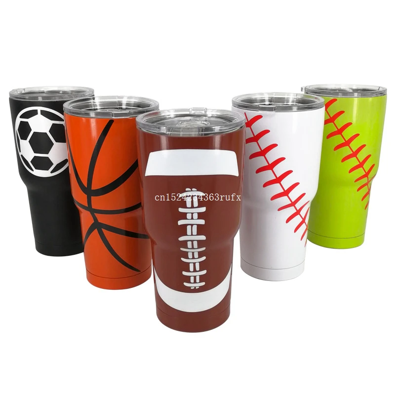 

25 pcs Mug 30oz 20oz Baseball Football Tumbler Cup Vacuum Flask Insulation Stainless Steel Beer Wine Coffee Mugs Wholesale