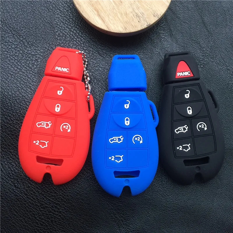 6 Button silicone car Key cover case For Chrysler for Jeep   for Dodge Grand Caravan Durango Charger Journey Key Case