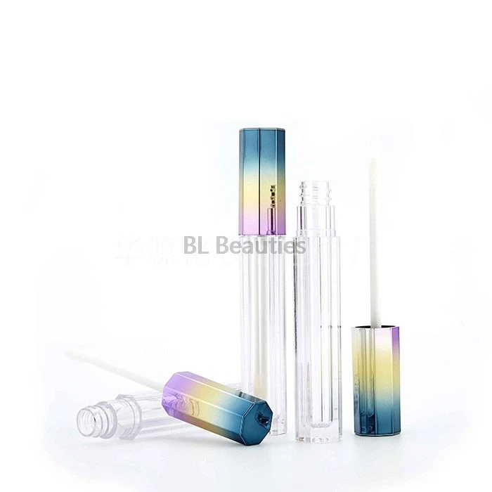 200pcs/lot 5ML Empty Octagonal 3 Color Gradient Lip Gloss Tube Lipgloss Tube DIY Gradient Lipstick Container Free Shipping