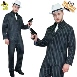 Deluxe Men's Gangster Costume Cosplay Party Slim Fit Outfit Handsome Man Cosplay Gangster Costumes For Adult