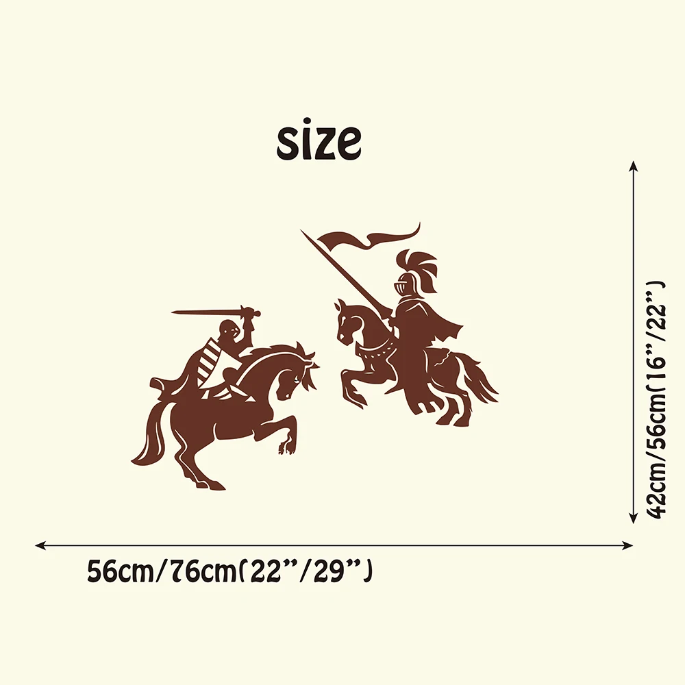 Knight Warrior Wall Sticker Kids Room Living Room  Medieval Dragon Slayer horse Solider Army Wall Decal Bedroom Vinyl Decor