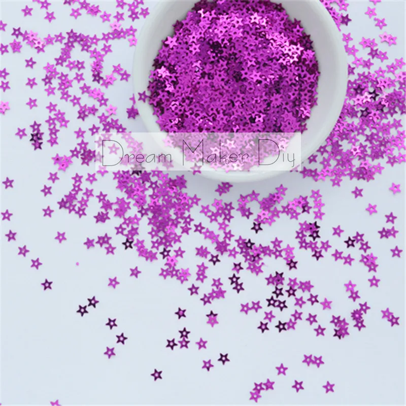 25g/lot 4mm Center hole Star Loose sequins for craft for diy wedding embelishment garment sewing accessory DIY Confetti