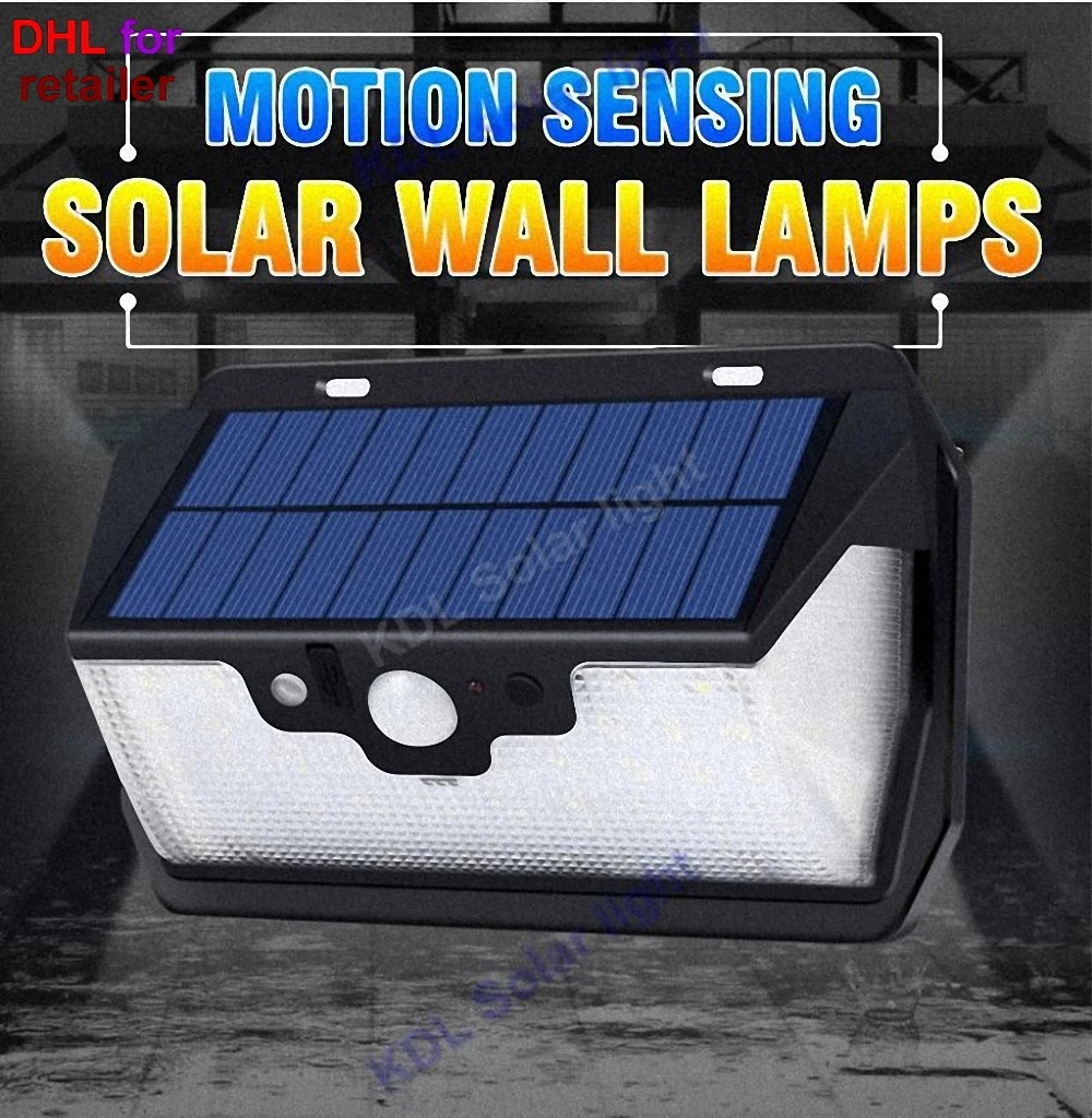 55 LED 900lm Solar Light remote control radar smart  3 side lighting  solar 550lm 4W IP  camp  se street wall lamp yard