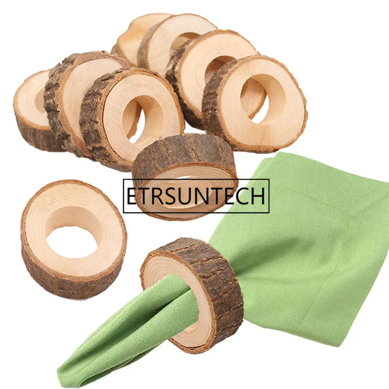 

200Pcs/Lot Natural Creative Wooden Unfinished Circle Wood Pendants Napkin Ring for Craft Making Hotel Table DIY Projects Wedding