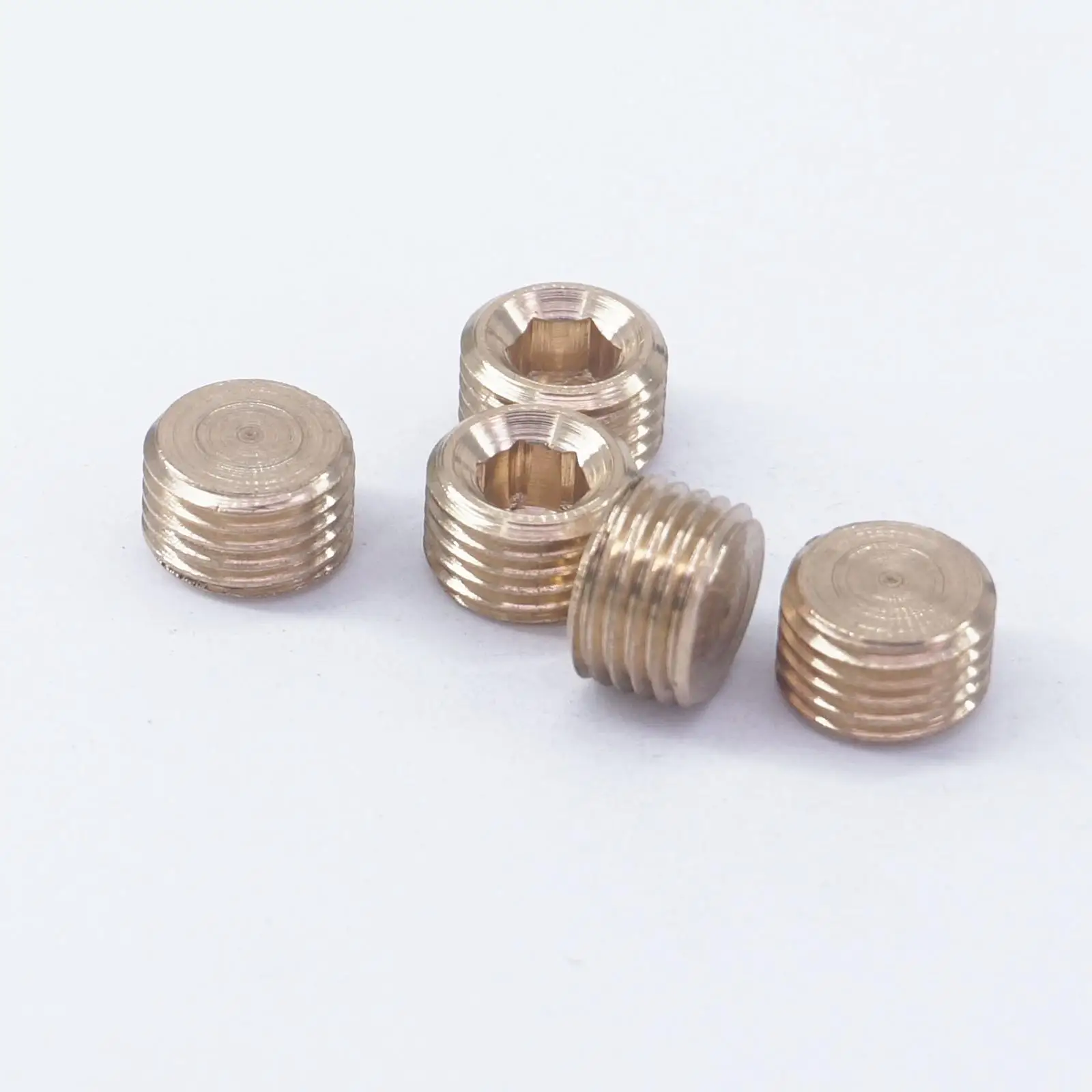 

LOT 10 1/4" BSPP Male Brass Pipe Countersunk Plug Internal Hex Socket Allen Head Pipe End Cap