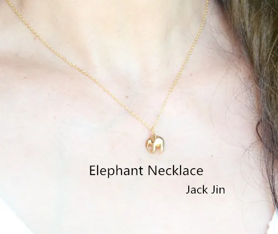 New Trendy Gold And Silver Personalized Elephant Necklace Hunger Games Elephant Pendant Necklace Women Best Friend