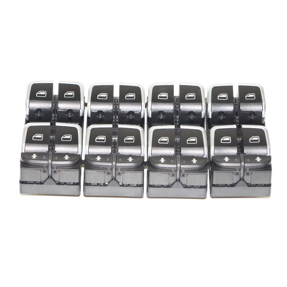 4PCS OEM Chrome Drivers Window Master Switches Glass Lifts Control Switch Button For A6 S6 C7 A7 Q3 RS6 RS7 4GD 959 851 B