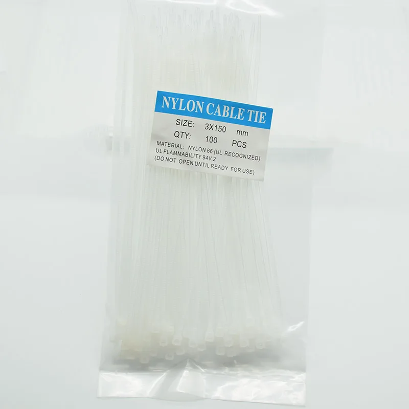 100 pcs 3*150mm chiều rộng 2.5mm đen trắng đỏ Đầy Màu Sắc Tiêu Chuẩn Nhà Máy Tự-khóa Nhựa Nylon quan Hệ cáp, dây Zip Tie 3x150