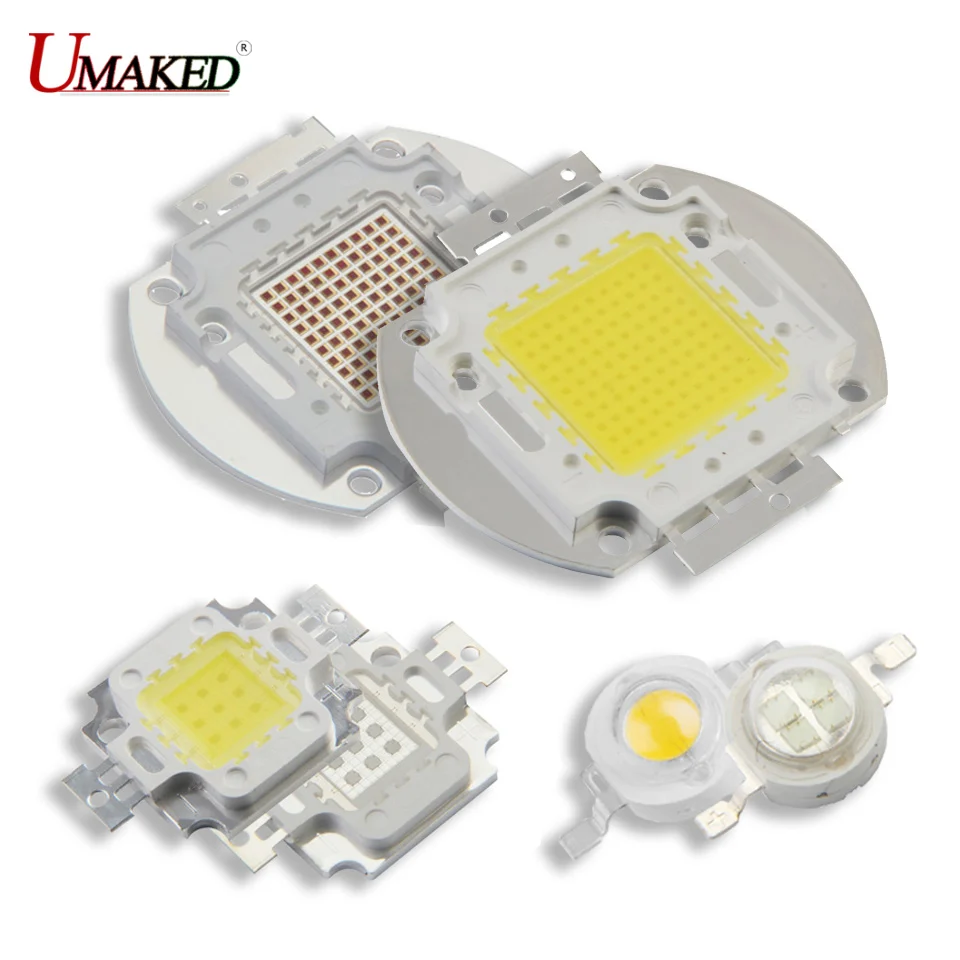 UMAKED High Power LED COB Light SMD chips Warm Natural White Red Green 1 3 5 10 20 30 50 100 120 150W Bulb Spotlights COB Diode