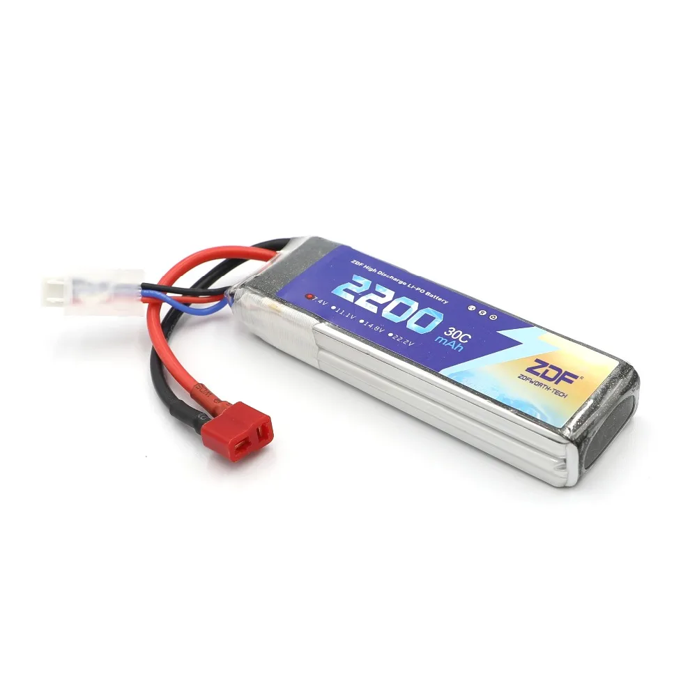 ZDF 7.4V 2200mAh 30C batteria Lipo 2S batteria LiPo batteria ai polimeri di litio per elicotteri RC batteria per auto RC Drone