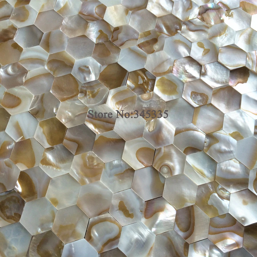 natural hexagon shell mosaic tile mother of pearl kitchen backsplash bathroom bedroom floor shower wall mosaics wallpaper tiles