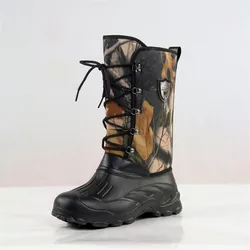 New Outdoor Camo Hunting Boots Camouflage Front Lacing Waterproof Snow Boots Fishing Shoes Size 41-46