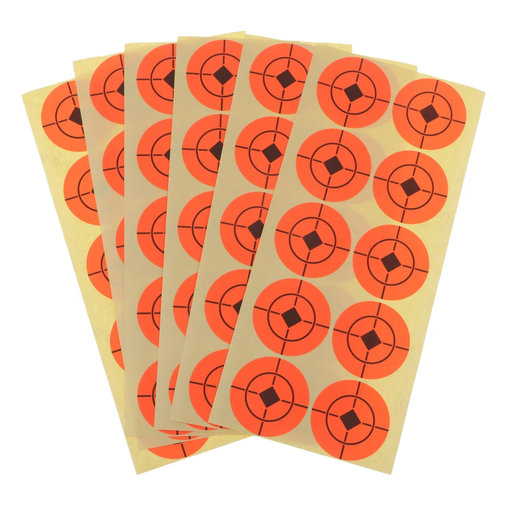 250pcs Orange 4cm/1.6'' Self adhesive Target for Shooting Hunting Archery Practicing Shooting Paper Target