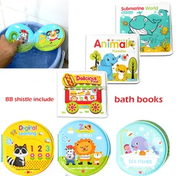 Baby Toys water Bath Books, Swimming Bathroom Toy Kids Early Learning Animal,Food Waterproof Books Educational Toys For Babies