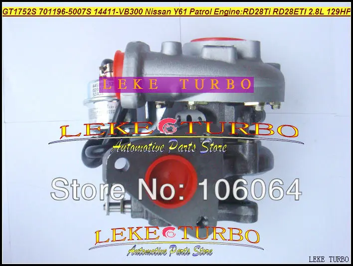 Turbo GT1752S 701196-5007S 14411-VB300 701196 14411VB300 14411VB301 For NISSAN Y61 PATROL 1997- RD28Ti RD28ETI RD28T 2.8L 129HP