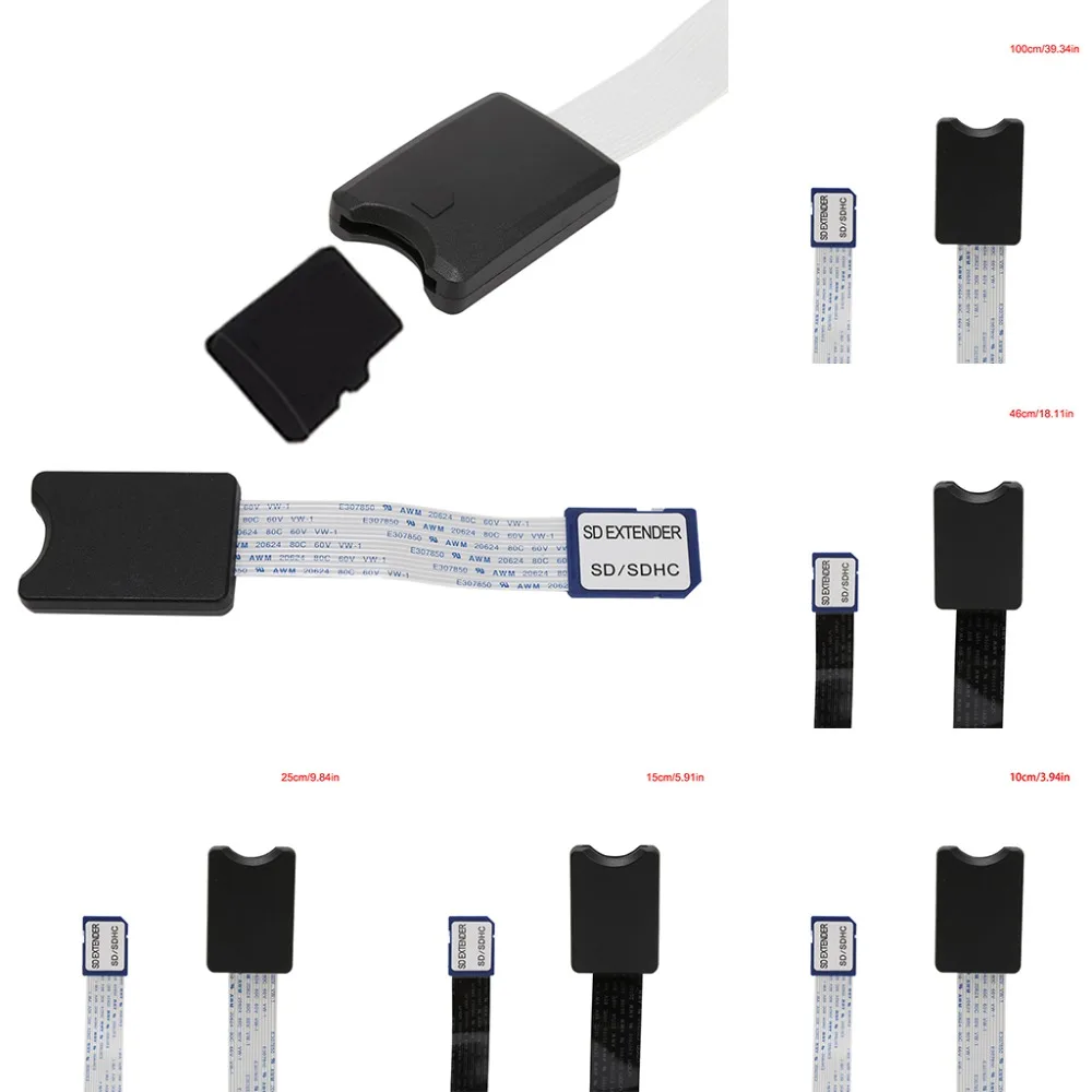 SD Male To SD Female SDHC SDXC Card Reader Extension Cable For Phone GPS TV 15cm/25cm