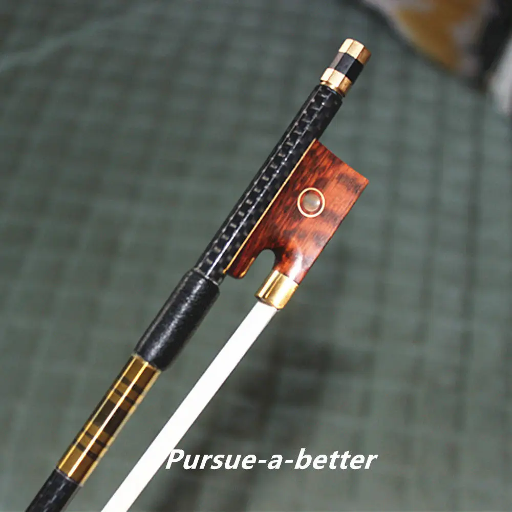 

1pcs Pro light carbon fiber 4/4 violin fiddle bow copper parts white horse hair