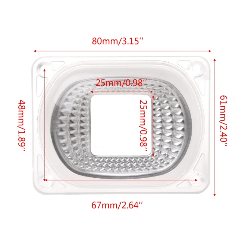 Reflector de lente LED para lámparas LED COB, lente de PC + Reflector + cubierta de anillo de silicona, sombra # Sep.08