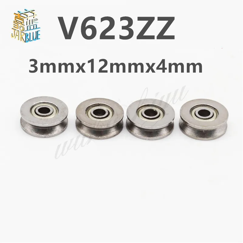 10 sztuk/partia V623ZZ V Groove Roller Wheel łożyska kulkowe 3*12*4mm maszyna do haftowania łożysko koła pasowego V623 623V (stal węglowa)