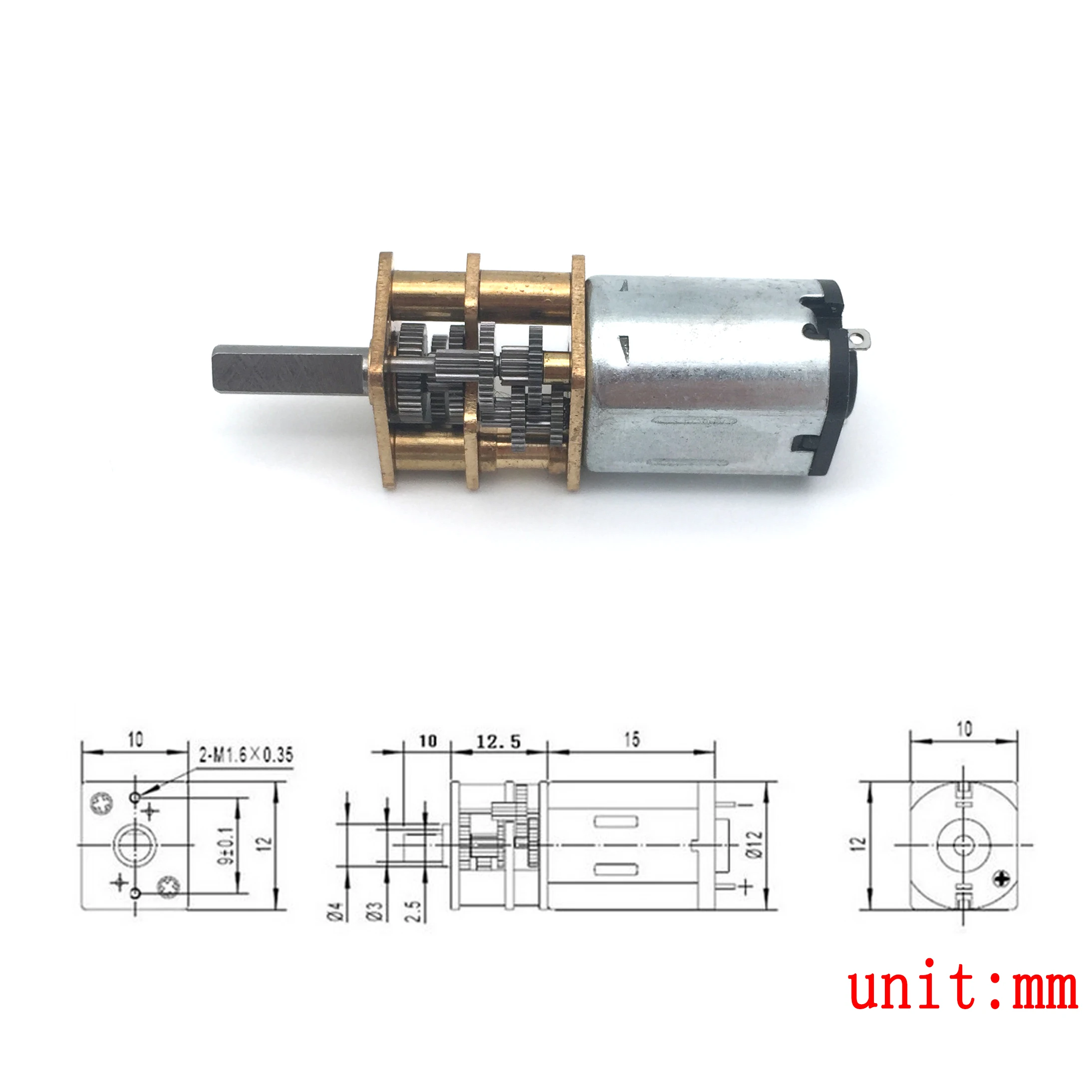 N20 DC 3V Mini Metal Gear Motor Electric Micro Speed Reduction Metal Gear Motor High Torque 3/5/7/10 RPM Gear Reducer Motor