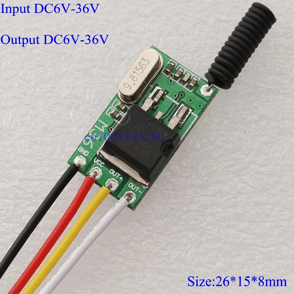 DC6V-36V 6V 7.4V 8.4V 7.6V 9V 12V 24V 16V 28V 36V Car Bus Truck Train Power Remote Control Switches Mos Receiver No Sound Micro