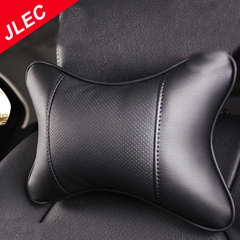 Black Car Neck Pillow Protection PU Auto Headrest Support Rest Travelling Car Headrest motorcycle Neck for BMW  Auto Accessories