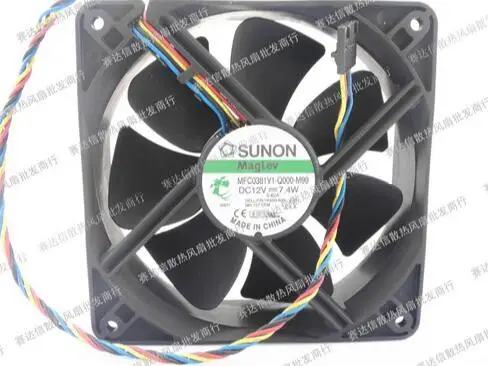 Original SUNON  MFC0381V1-Q000-M99 120*120*38 12V 7.4W four line oil fan