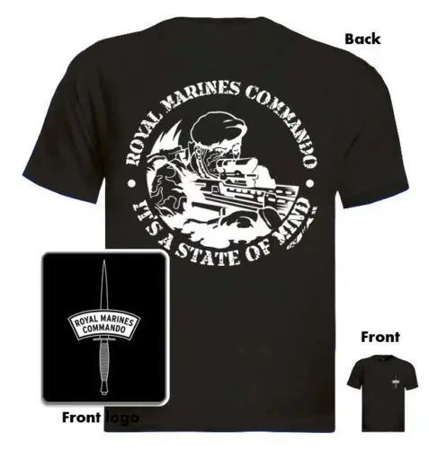 Royal Marines Commando T shirt men army short Two Sided tee US plus size S-3XL