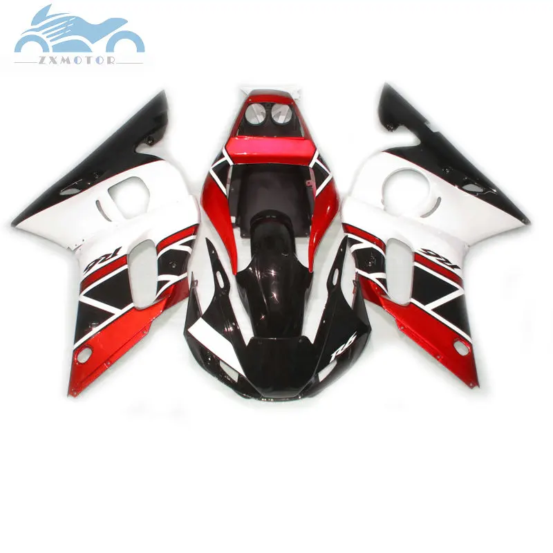 Customized race motorcycle fairings kit for YAMAHA R6 YZFR6 1998-2002 YZF R6 98-02 ABS plastic fairing red white body parts EB62