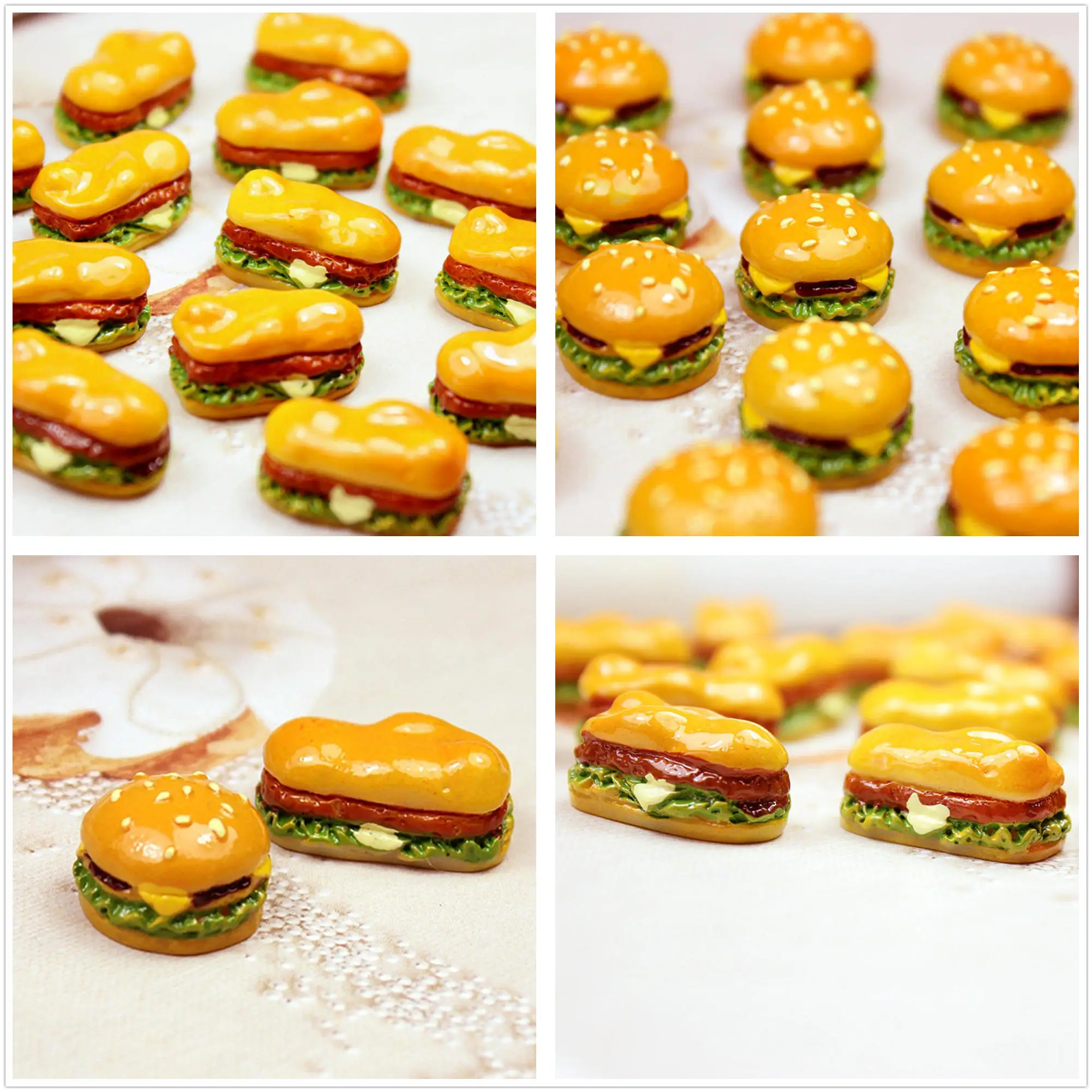 8Pcs Mini Simulation Food For Doll Kids Kitchen Toys Dollhouse Miniatures Classic Toy Hamburger TOY