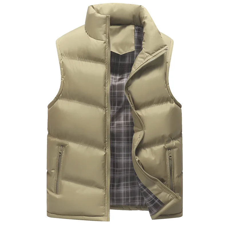 

Men's Casual Autumn Baggy Fleece Vest Male Classic Solid Zipper Sleeveless Overcoat Fashion Warm Thick Waistcoat For Men 3XMR39