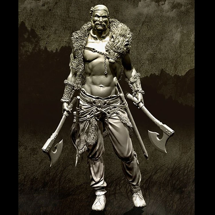 1/24 Germanic Warrior 1st Century A.D, Resin Model figure GK, Historical military theme, Unassembled and unpainted kit