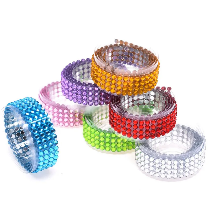 Bling Self-Adhesive Diamond Rhinestones Stick On Scrapbooking Sticker Tape Cellphone Gift Wrapping Wall Album Decorating Supply