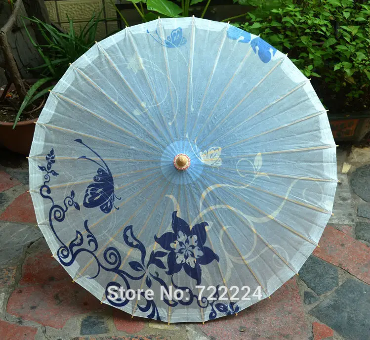 

Dia 84cm Chinese Porcelain Flower Umbrella Handmade Classical Parasol Wedding Cosplay Props Dance Decoration Oilpaper umbrella