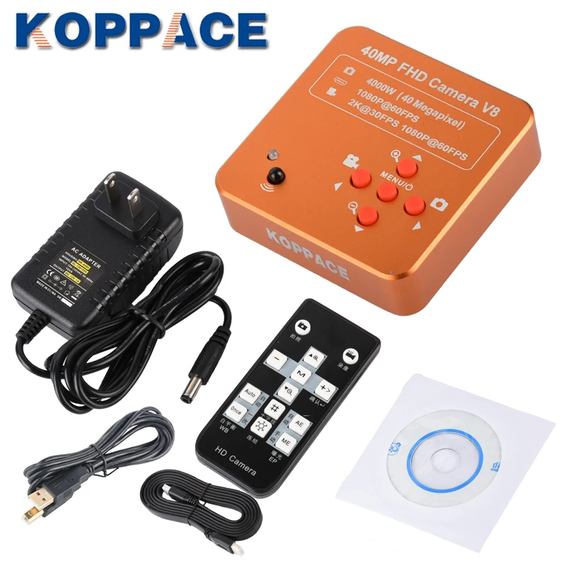 KOPPACE-مجهر تكبير استريو ثلاثي العينيات ، 2.1X-180X ، عدسة واسعة المجال 0.5X و 2.0X ، مع عدسة بارلو WF10X/20 WF20X/10