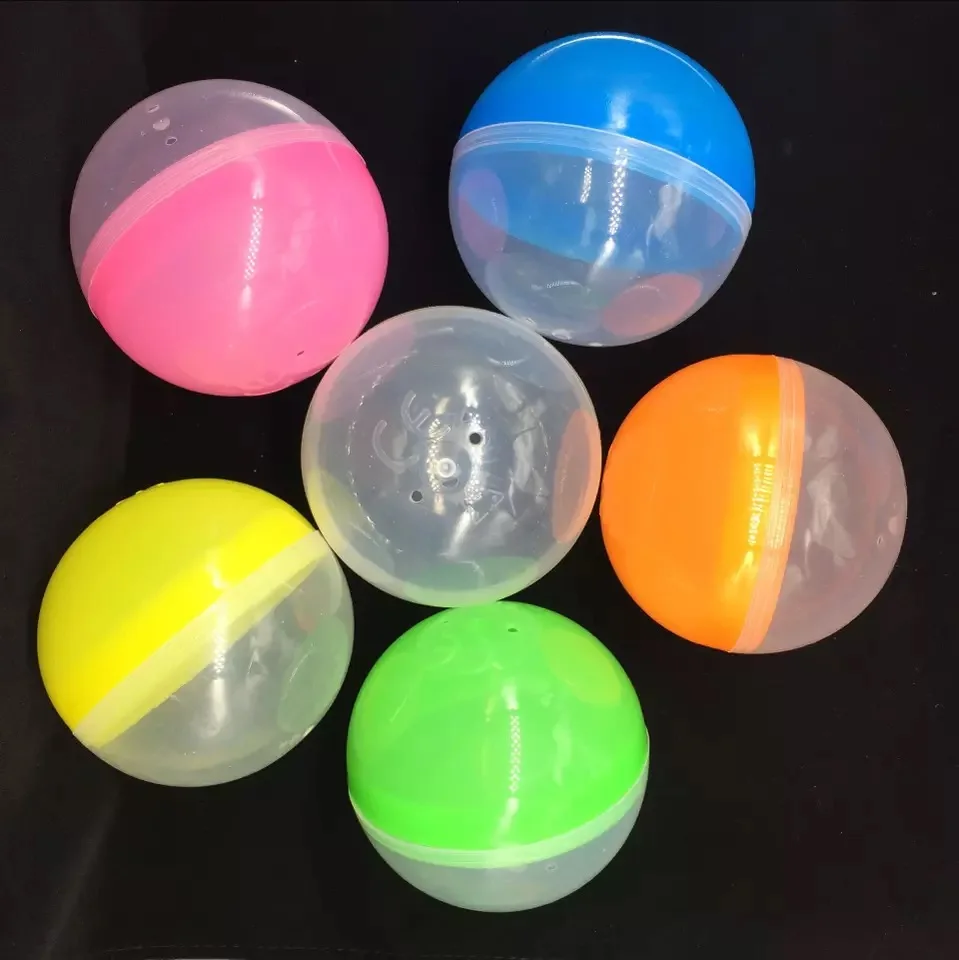 10pcs/lot 100mm Plastic Capsule Toy Capsules For Vending Empty Half Clear Half Colored Plastic Toys Ball