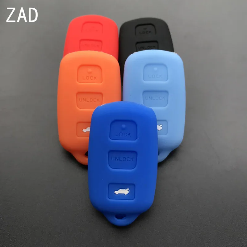 ZAD Silicone key cover case for toyota Celica 4Runner Camry Corolla Echo FJ Cruiser Matrix Sedan Prius RAV4 Solara Yaris3button