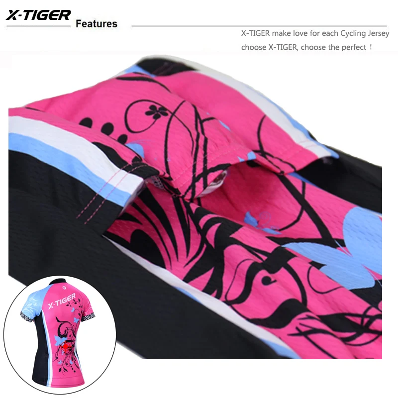 X-Tiger Short Sleeve Women Cycling Jerseys set Breathable Mountain Bike Clothes Women Bicycle Cycling Clothing Ropa Ciclismo