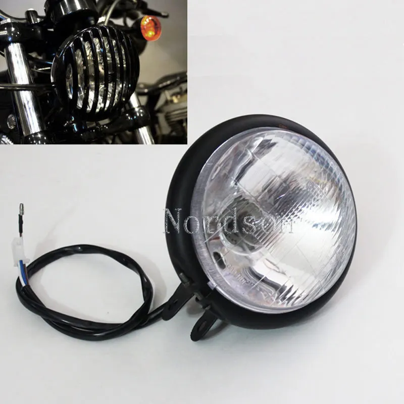 Chrome Aluminum Motorcycle Headlamps Headlight For 2004-2014 Harley Sportster XL 883 1200