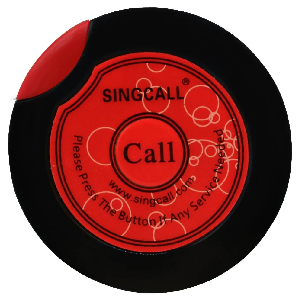 SINGCALL Wireless Waiter Remote Transmitter, Ultrathin Single Button, Only 8 MM Thickness for Small Cafe APE700 Pager