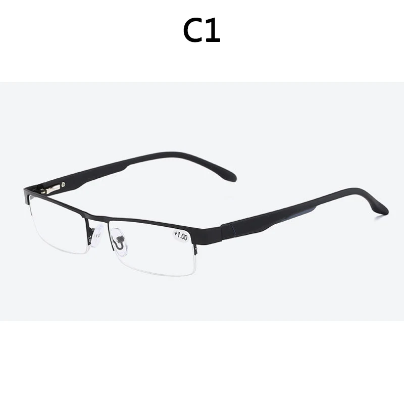 Hochwertige Herren-Brille aus Titanlegierung, nicht sphärisch, 12-lagige beschichtete Linsen, Lesebrille + 1,0 + 1,5 + 2,0 + 2,5 + 3,0 + 3,5 + 4,0