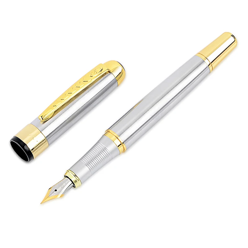 

Luxury Brand Iraurita Fountain Pen Jinhao 250 Full Stainless Metal Golden Clip Fountain Pens Writing Stationery School Office