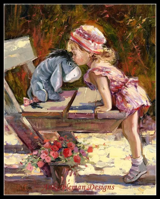 Needlework for embroidery DIY DMC High Quality - Counted Cross Stitch Kits 14 ct Oil painting - A Kiss For My Friend