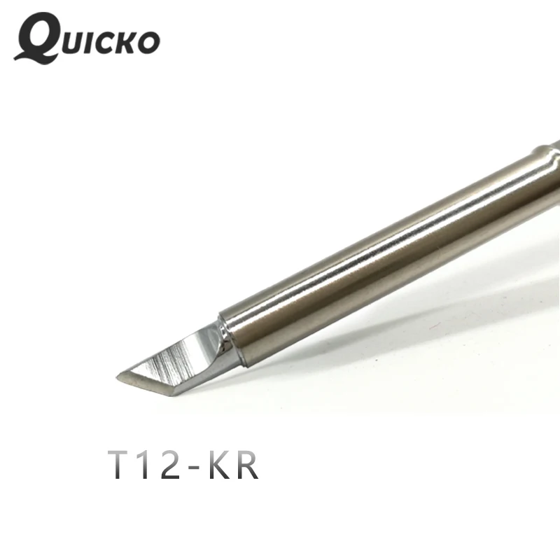 QUICKO-puntas de soldadura electrónicas en forma de T12-KR Serie K, herramientas de soldadura de punta de hierro para estación OLED T12, mango