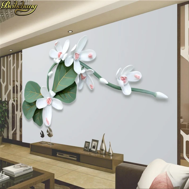 

beibehang papel de parede Embossed flowers 3d flooring Mural Wallpaper European Living Room TV Backdrop Bedroom Photo Wall Paper