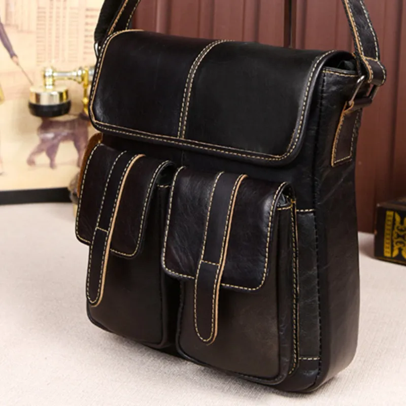 Cowhide style messenger bag High quality Natural genuine leather handbags business casual shoulder Bags leisure Storage handbag