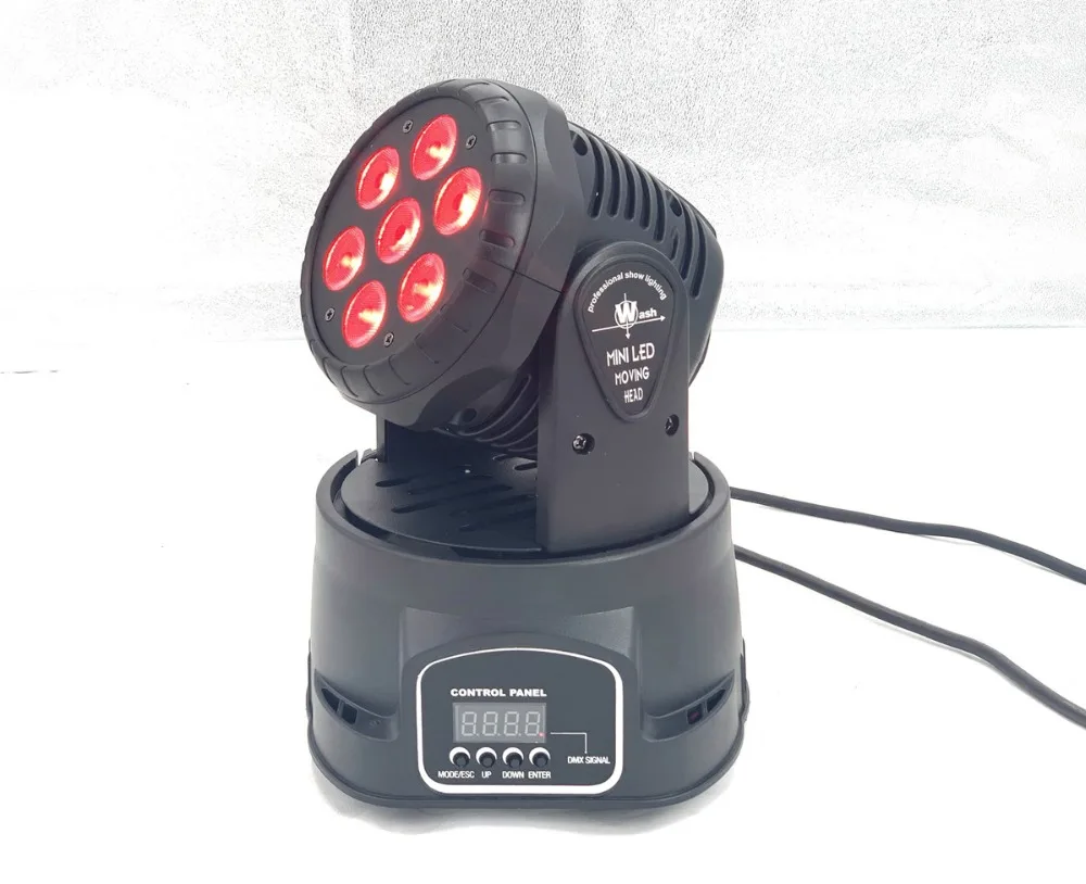 Imagem -02 - Led Mini Moving Head Light 7x18w 6in Rgbwa Mais uv Profissional para Effect Stage Disco dj Música Festa Clube Dança