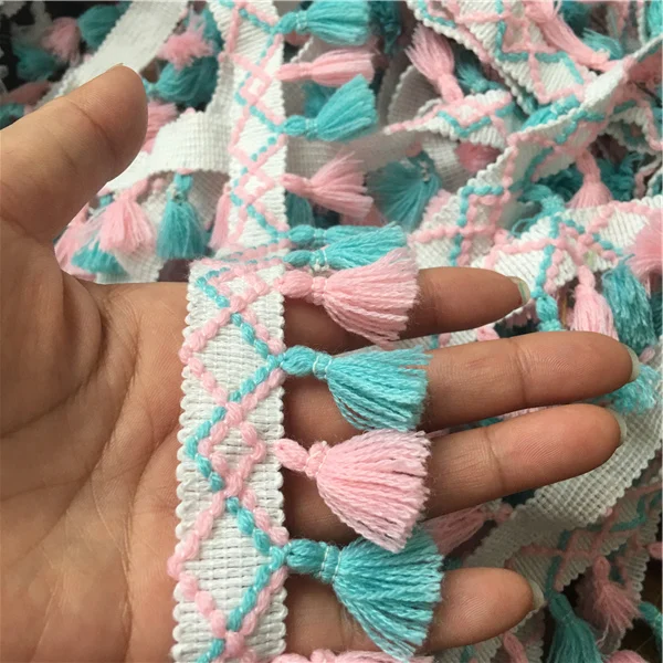 Hot Sale 10 Yards Tassel Lace Dangling Fringe Lace Trims For DIY Sewing Craft Handmade Materials,Children\'s clothing accesory