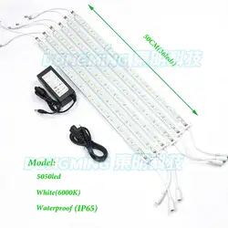 Wodoodporna 5050 50cm 0.5m DC12V 36 led twardy luces taśma pasek led szafka fish tank akwarium powłoka aluminiowa + 12V 5A adapter led